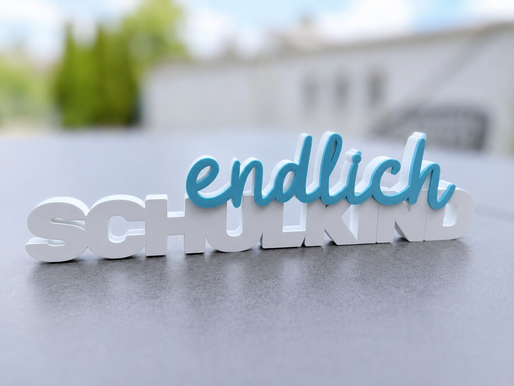 Dekoschriftzug „endlich SCHULKIND“