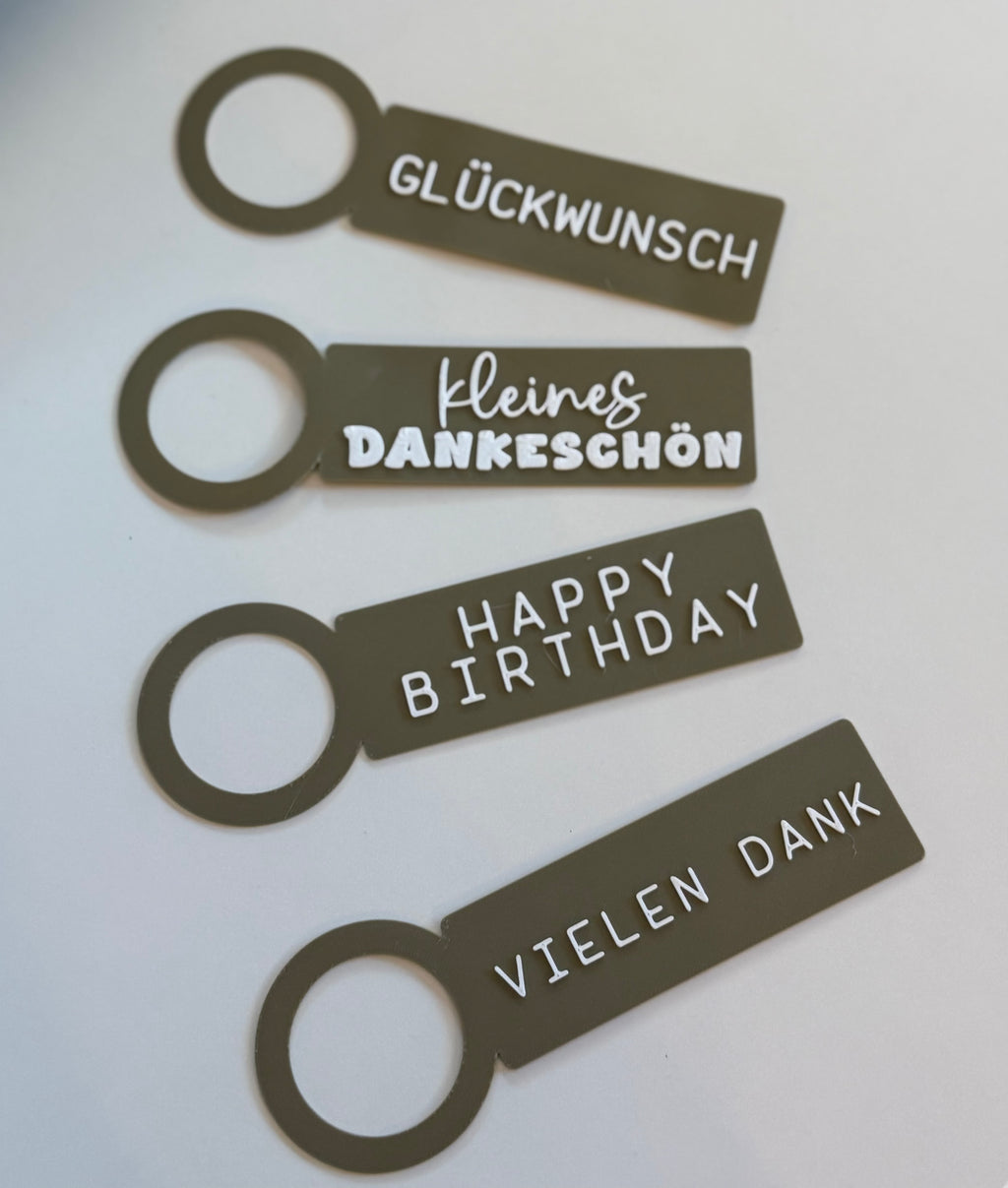 Geschenkanhänger-Set für Flaschen